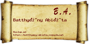 Batthyány Abiáta névjegykártya